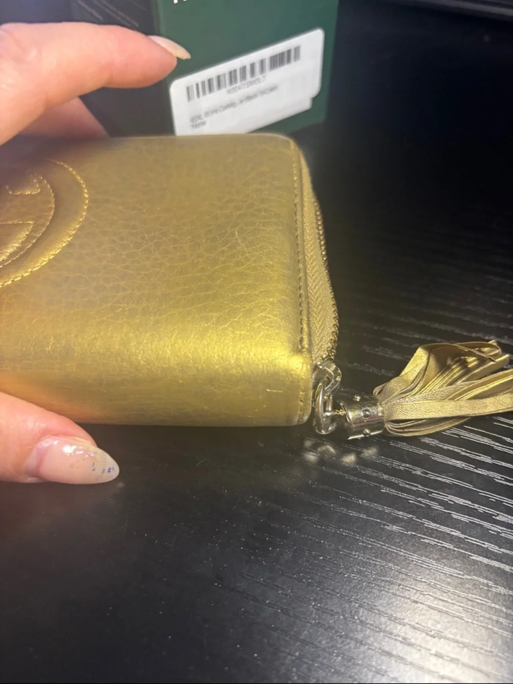 Gucci Gold Leather Zip-Around Wallet with Tassel - Picture 10 of 17